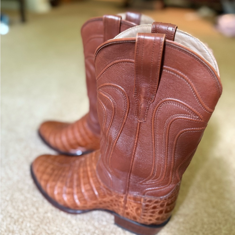 Tecovas Brown Leather Cowboy Boots, in excellent condition - Picture 2 of 4